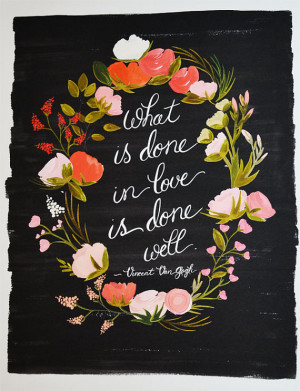 Van Gogh Quote Art Print floral Love 11 x 14