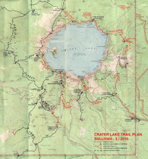 Crater Lake Hiking Trails Map