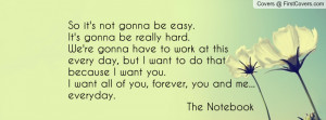 ... you.I want all of you, forever, you and me... everyday. The Notebook