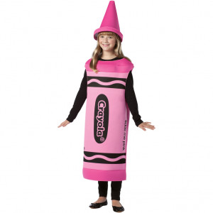 Home Crayola Tickle Me Pink Crayon Tween Costume
