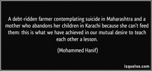 debt-ridden farmer contemplating suicide in Maharashtra and a mother ...