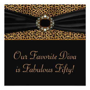 Leopard Diva Womans 50th Birthday Party Custom Announcement from ...