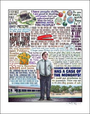 Case of the Mondays Office Space tribute signed print by ChetArt, $25 ...
