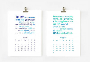 2015 Bible Verses 2015 Calendar printable 5x7 DIY NEW