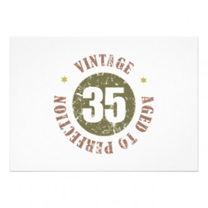 35th Birthday Vintage Personalized Announcements