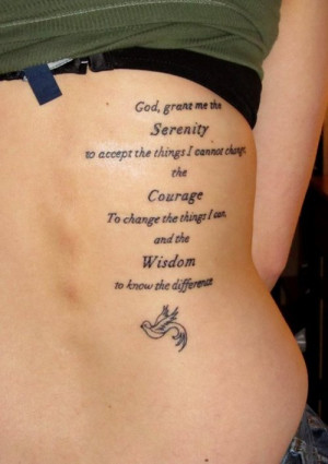 The Serenity Prayer Tattoo, with 4 other meanings to it other then ...