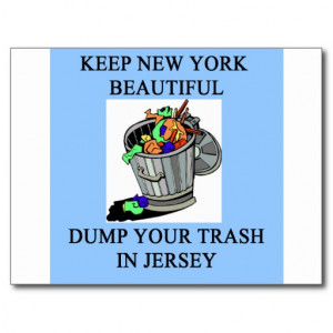 funny new york new jersey joke post card