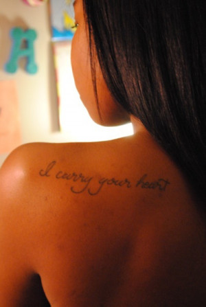 ... cummings, back tattoo, quote tattoo, shoulder tattoo, poem, poetry