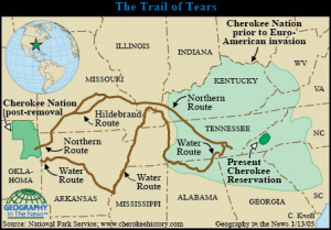 Geography: Mapping the long Cherokee Nation Trail of Tears