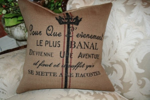 Love French Sayings on Burlap