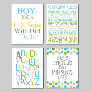 Baby Boy Nursery Art - Nursery Quote Prints - Kids Wall Art Baby Boys ...