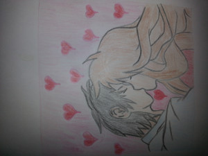 Lovers Kissing Drawing