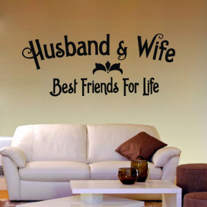 Husband&Wife Best Friend Flower Wall Quote Sticker Home Decor Vinyl ...