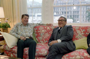 ... Reagan meeting with Henry Kissinger in the residence. 6/10/81