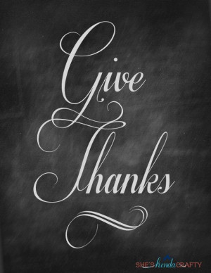Give Thanks Chalkboard Printable