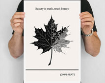 Literary Art Print, John Keats Illu stration Quotes Nature Art Poster ...