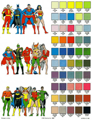 How to color a superhero.(DC Comics’ Pantone color swatches)