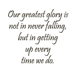 Getting Up After Falling Quote Vinyl Wall Art