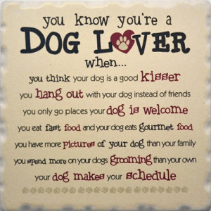 Favorite Dog Sayings Coaster Set 1752 - You Know Youre a Dog Lover ...