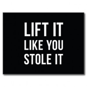 Weightlifting Gym Quote Lift It Black White Postcard