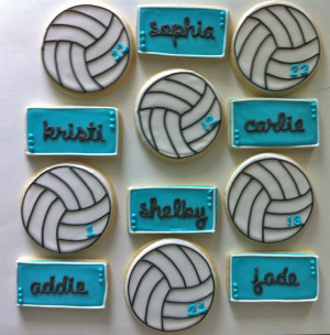 ... Volleyball, Cookies Design, Volleyball Cookies, Cookies Sports, Sports