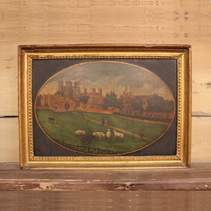 Paintings » Primitive Oil Painting of Rochester Castle