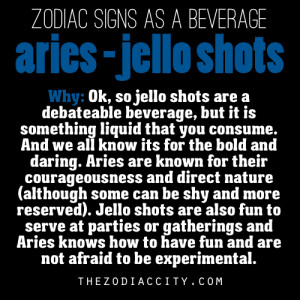 Zodiac signs as a beverage - Aries, Jello Shots.