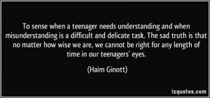 teenager needs understanding and when misunderstanding is a difficult ...