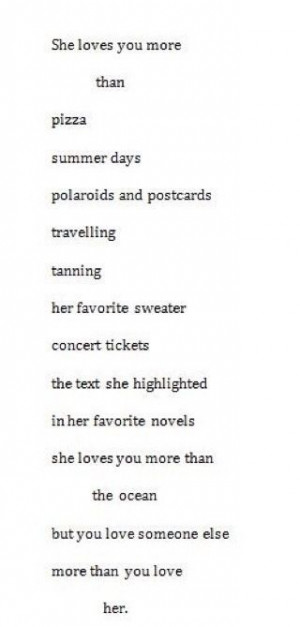 She loves you more than herself.