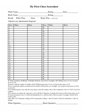 Chess Score Sheet pdf