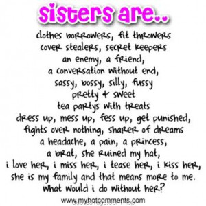 Facebook Quotes About Sisters I love my Sister