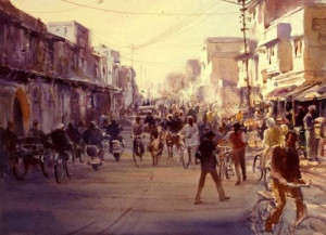 Robert Wade, Market Traffic, 73 x 48 Artists, Wade Watercolors, Art ...