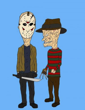 Beavis and Butthead as Jason and Freddy