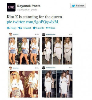 ... Kim Kardashian After She Copies Bey's Poses On Instagram [PHOTOS
