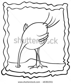 ... -vector-outline-strauss-with-head-in-the-sand-ostrich-46361551.jpg