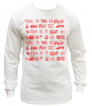 Christmas Quotes Mash Up Ugly Sweater Long Sleeve T-Shirt