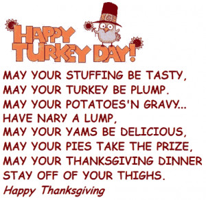 hat sits atop the Thanksgiving Day Poem’s Title: Happy Turkey Day ...