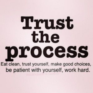 Trust the process: Eat clean, trust yourself, make good choices, be ...