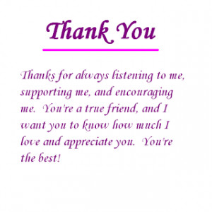 thank you friend for all the things that mean so much to me for ...