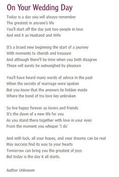 Wedding Quotes And Poems ~ Wedding - Poems