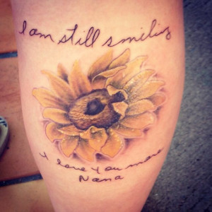 Sunflower tattoo I got done. Just perfectTattoo Ideas, Smiling Quotes ...