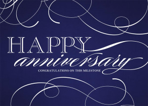 Home > Business Greeting Cards > Anniversary Cards > Blue Dramatic ...