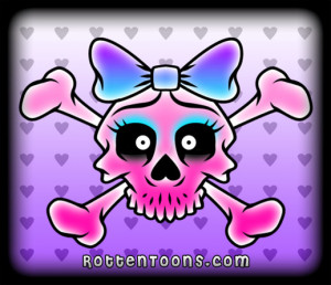 Girly Skull And Crossbones, Pink Girly Skulls & Girly Skull Designs