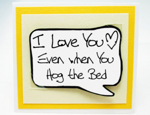 Home > Products > Hog the Bed Card for Couples. Funny Love You Card ...