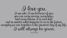 ... ALWAYS BE YOURS THE NOTEBOOK QUOTE WALL DECAL LETTERING movie wedding