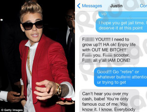 ... , Sends X-Rated Photos & Angry Text Messages to Selena Gomez [Photos
