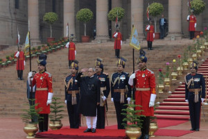... ahead Republic Day celebrations in New Delhi, on Jan 26, 2015. IANS