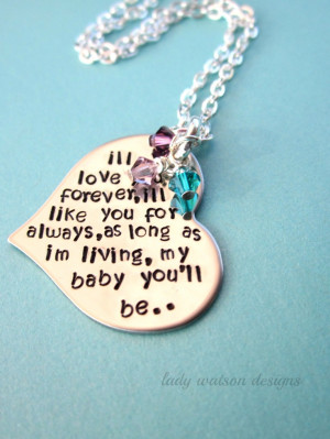 ll Love You Forever Book Quote Heart Handstamped Necklace ...