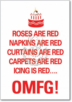 8928 icing is red poem words humor birthday paper card nobleworks ...