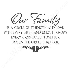 Our Family Is a Circle of Strength Wall Quote